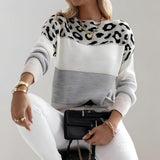 Diane | Pull en Maille avec Détails Léopard