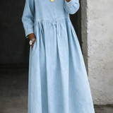 Clara | Robe en jean à col Peter Pan
