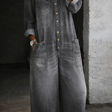 Elena | Combinaison en denim à épaules dénudées