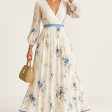 Paz | Robe Maxi Plissée Florale Classique