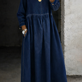 Melissa | Robe en jean col rond à manches longues