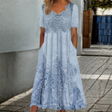 INDIGO | Élégante Robe Midi à Motif Floral