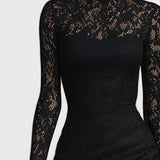Monica | Élégante Robe Maxi Évasée en Dentelle
