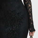 Monica | Élégante Robe Maxi Évasée en Dentelle