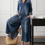 Diana | Combinaison en denim vintage à boutons