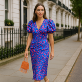 Oranit | Robe en Lin Colorée avec Manches Plissées