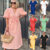 LYNORA | Élégante Robe Midi à Encolure en V