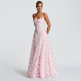 Maria | Long Jacquard Chiffon Dress