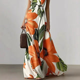 Aline | Long Floral Dress with V-Neck