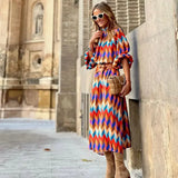 Cassandra - Vibrant Geometric Robe