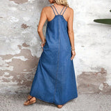 Clara | Robe Longue Denim Élégance
