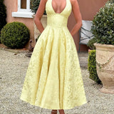 Clara | Robe midi rose à dos nu