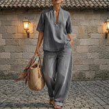 Céleste | Ensemble denim col V