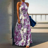 Camille | Long Floral Dress with Open Back