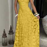Maria | Long Jacquard Chiffon Dress