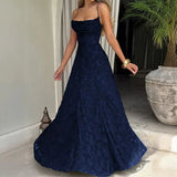 Maria | Long Jacquard Chiffon Dress