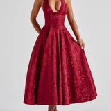 Clara | Robe midi rose à dos nu