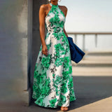Camille | Long Floral Dress with Open Back