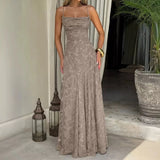 Maria | Long Jacquard Chiffon Dress