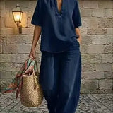 Céleste | Ensemble denim col V