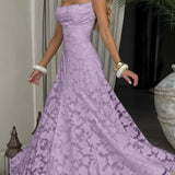 Maria | Long Jacquard Chiffon Dress