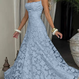 Maria | Long Jacquard Chiffon Dress