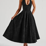 Clara | Robe midi rose à dos nu
