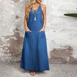 Clara | Robe Longue Denim Élégance
