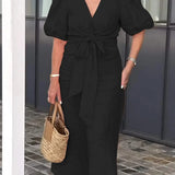 LYNORA | Élégante Robe Midi à Encolure en V