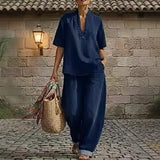 Céleste | Ensemble denim col V