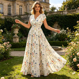 Amélie | Élégante Robe Longue Fleurie à Col V