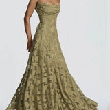 Maria | Long Jacquard Chiffon Dress