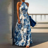 Camille | Long Floral Dress with Open Back