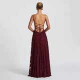 Maria | Long Jacquard Chiffon Dress
