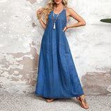 Clara | Robe Longue Denim Élégance