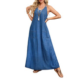 Clara | Robe Longue Denim Élégance