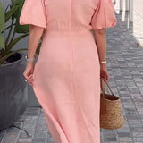 LYNORA | Élégante Robe Midi à Encolure en V