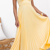 Malka | Robe Maxi Plissée à Décolleté en V