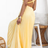 Malka | Robe Maxi Plissée à Décolleté en V