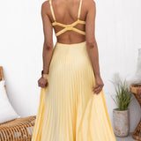 Malka | Robe Maxi Plissée à Décolleté en V