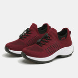 Chaussures Orthopédiques en Tissu Tricoté - Noir Rouge