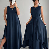 Amandine | Robe longue à taille nouée
