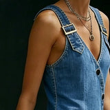 Vera | Robe longue en denim boutonnée