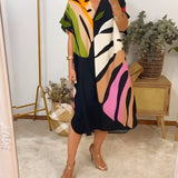 Rianna - Robe à Motif Abstrait