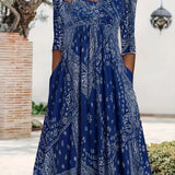 ELOWEN | Robe Midi Casual à Manches Longues