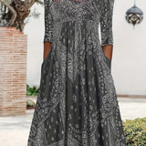 ELOWEN | Robe Midi Casual à Manches Longues