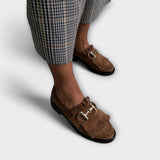 Fleur™ | Mocassins Bruns à Bout Rond