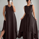 Amandine | Robe longue à taille nouée