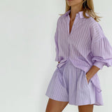 Viola - Ensemble Chemise Boutonnée et Short Aéré