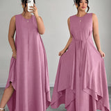 Amandine | Robe longue à taille nouée